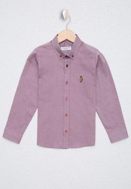 Erkek Çocuk Bordo Uzun Kollu Basic Gömlek - 50226523026