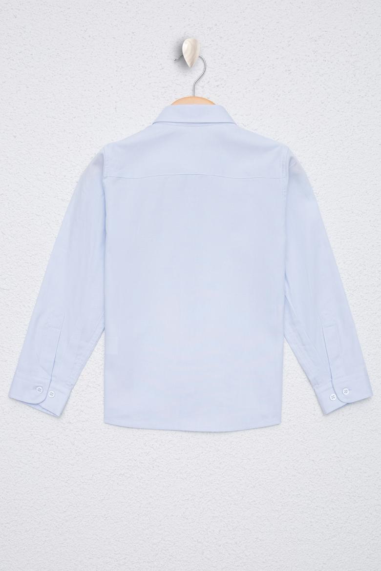 Erkek Çocuk Açık Mavi Uzun Kollu Basic Gömlek - 50226523010