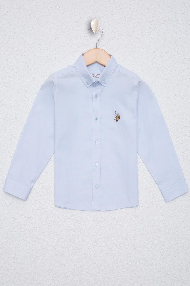 Erkek Çocuk Açık Mavi Uzun Kollu Basic Gömlek