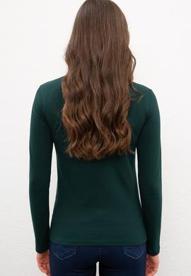 Kadın Koyu Yeşil Basic Sweatshirt - 50228465087