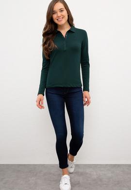 Kadın Koyu Yeşil Basic Sweatshirt - 50228465087