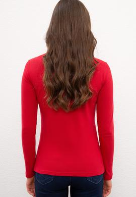 Kadın Kırmızı Basic Sweatshirt - 50228465058