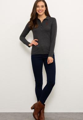 Kadın Siyah Basic Sweatshirt - 50228514027