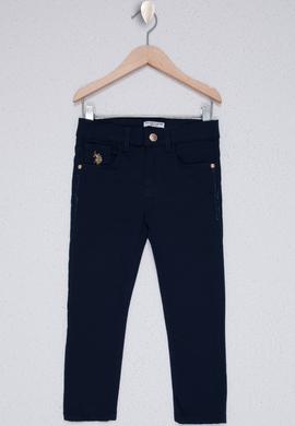 Kız Çocuk Lacivert Kanvas Pantolon - 50228540029