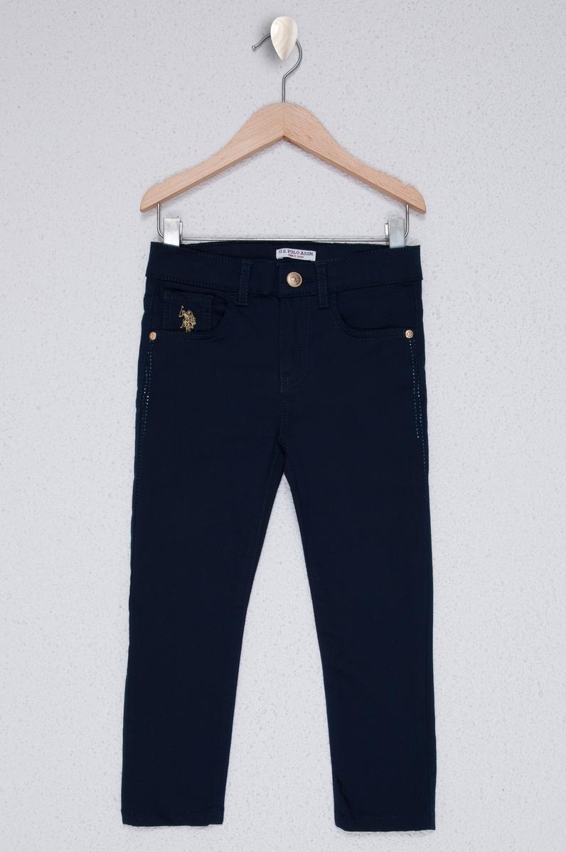 Kız Çocuk Lacivert Kanvas Pantolon