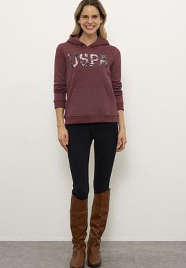 Kadın Bordo Sweatshirt Basic - 50229751004