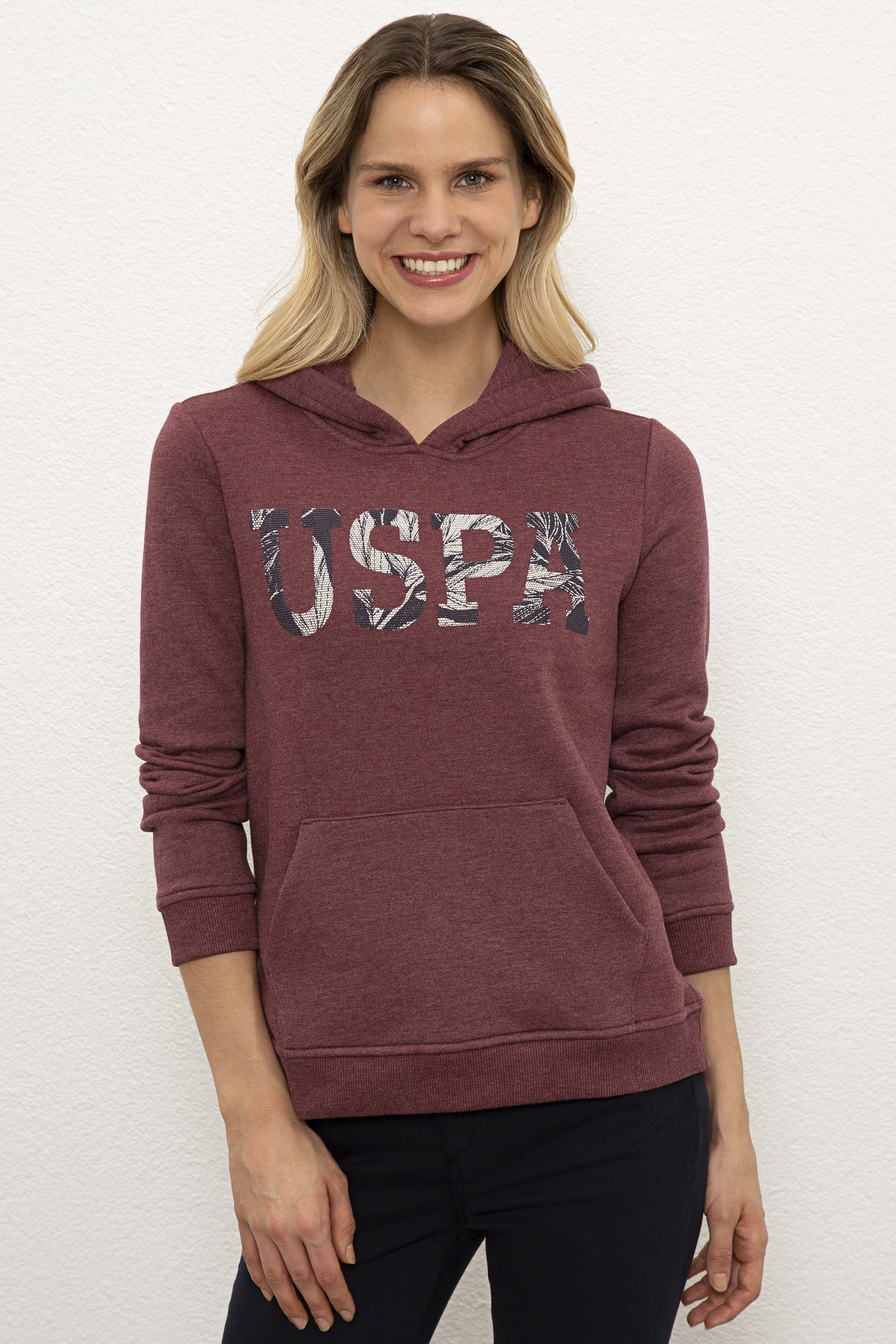 Kadın Bordo Sweatshirt Basic - Image 1