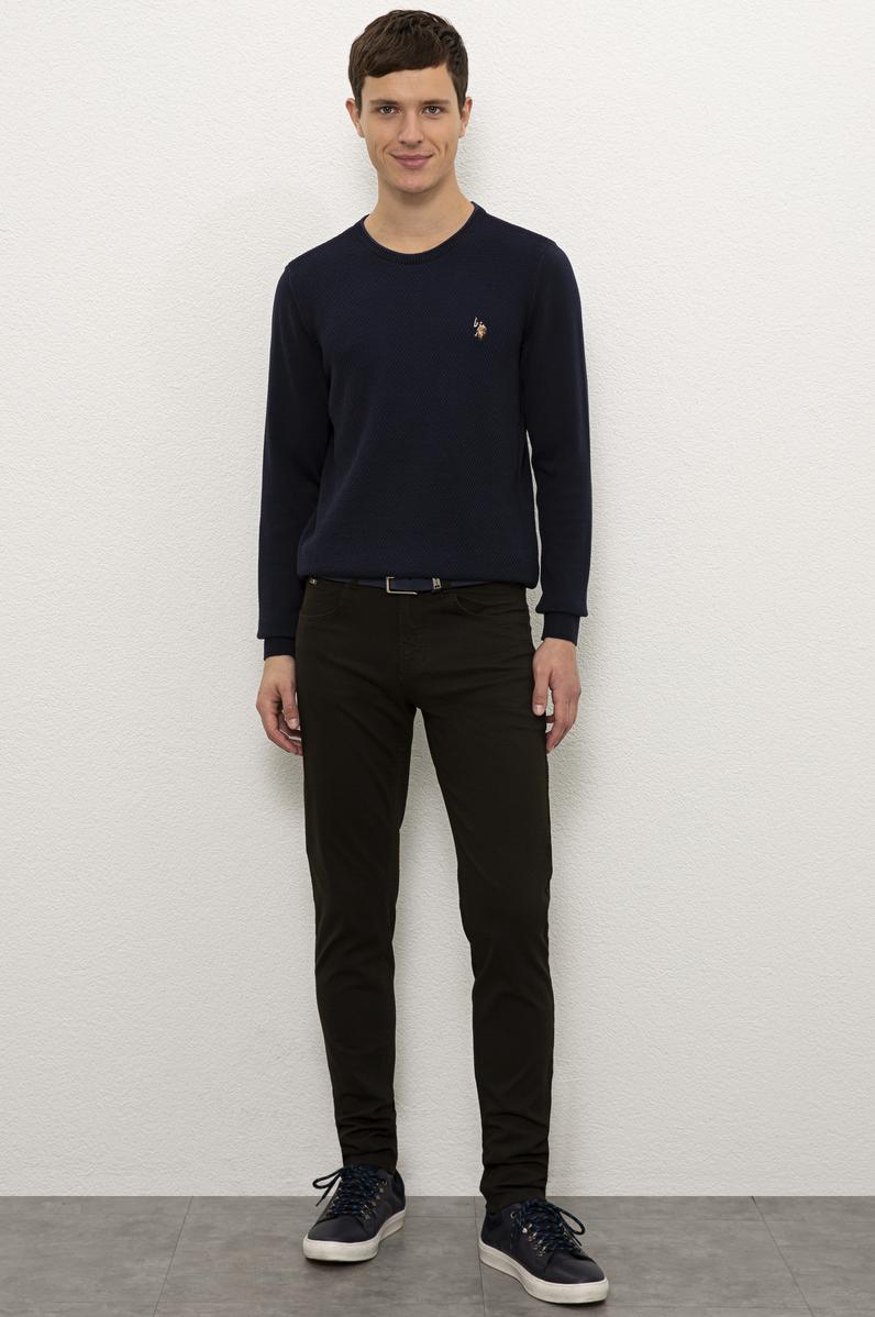 Erkek Koyu Haki Kanvas Pantolon