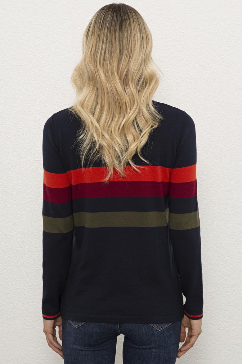 Kadın Bisiklet Yaka Lacivert Triko Kazak - 50223956004