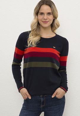 Kadın Bisiklet Yaka Lacivert Triko Kazak - 50223956004