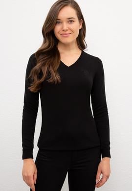 Kadın Siyah Basic Kazak - 50224706019