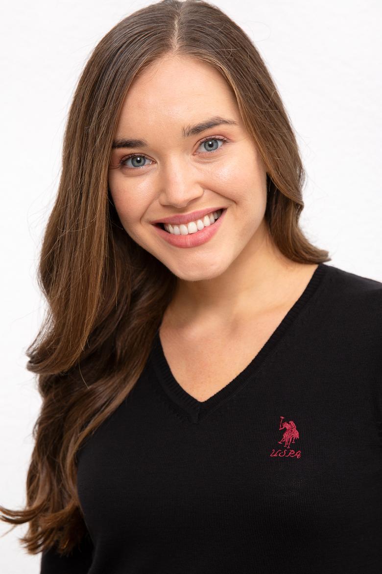 Kadın Siyah Basic Bisiklet Yaka Kazak - 50224709011