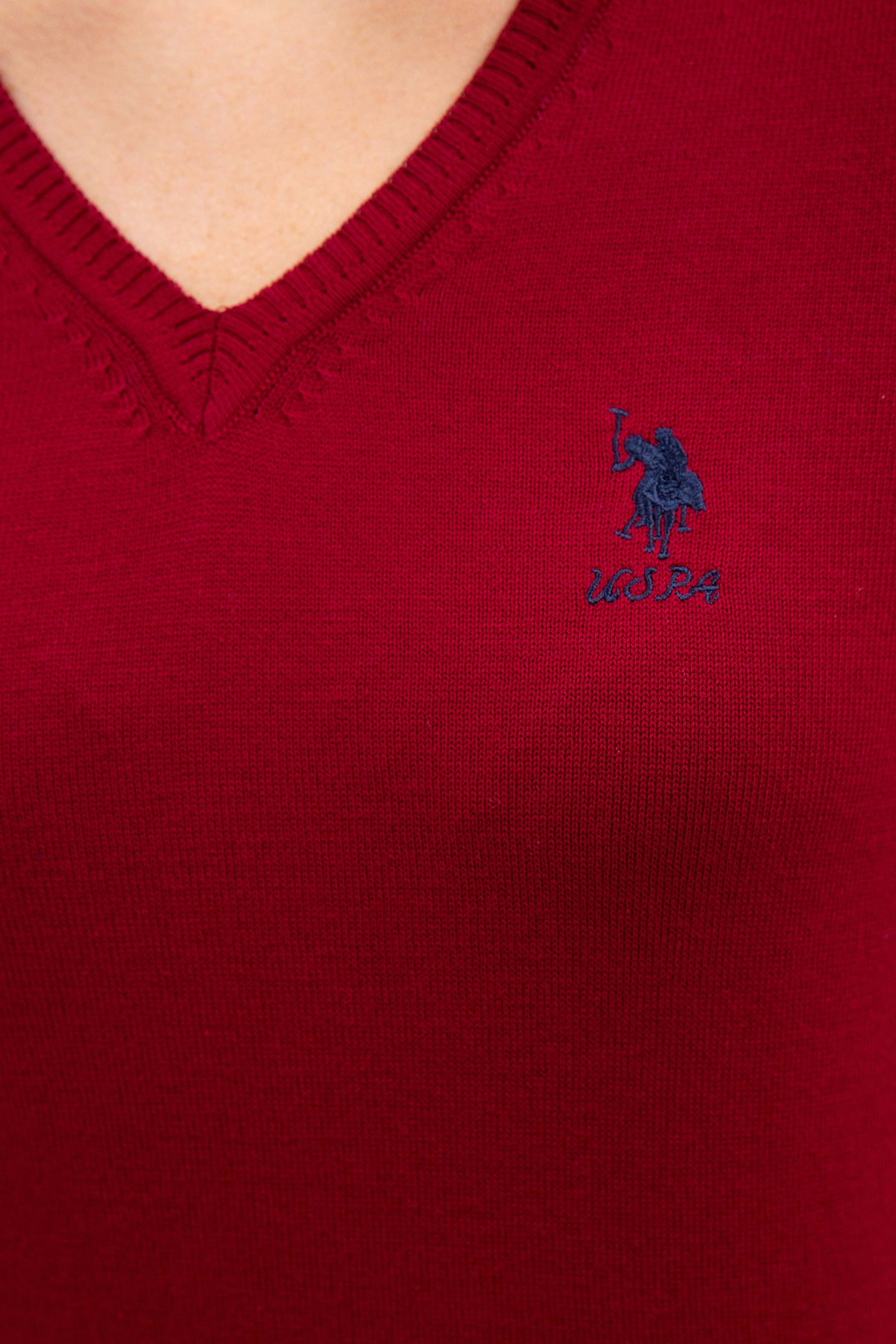 Kadın Bordo Basic Kazak - Image 5