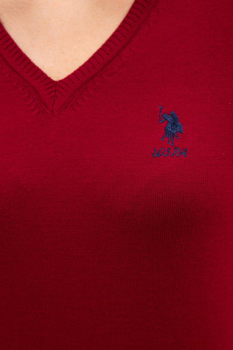 Kadın Bordo Basic Kazak - 50224709035