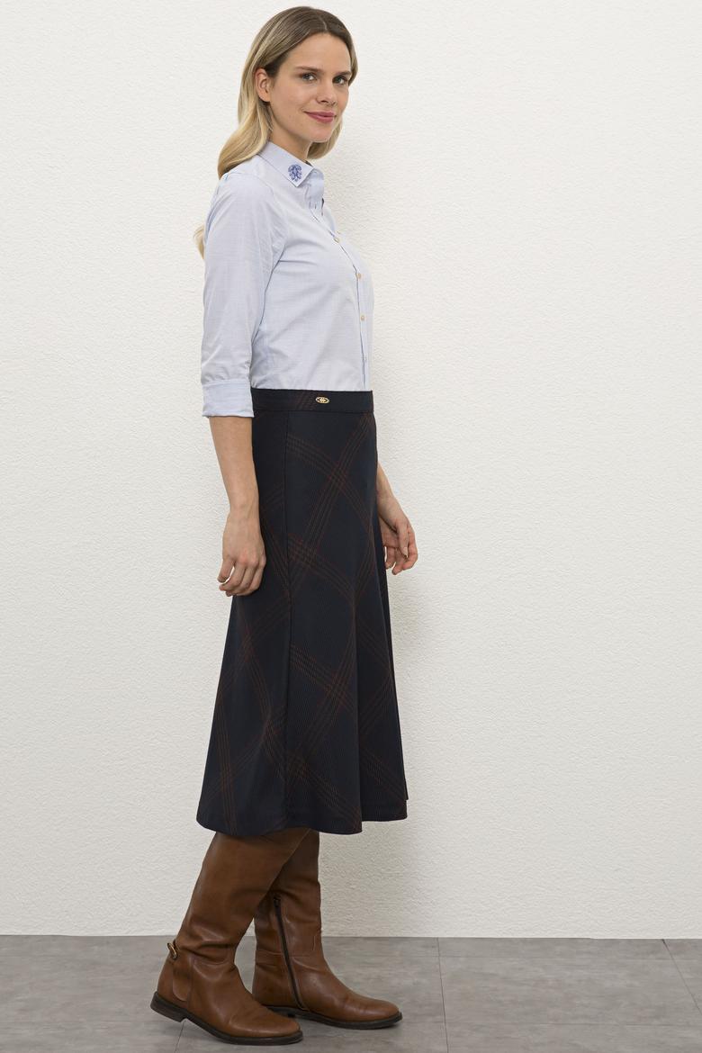 Kadın Lacivert Dokuma Etek - 50225653003