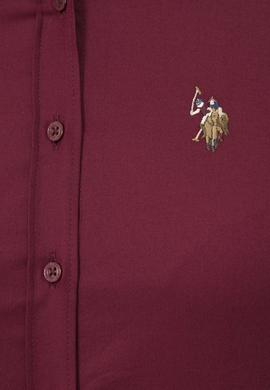 Kadın Bordo Uzun Kollu Basic Gömlek - 50225879004