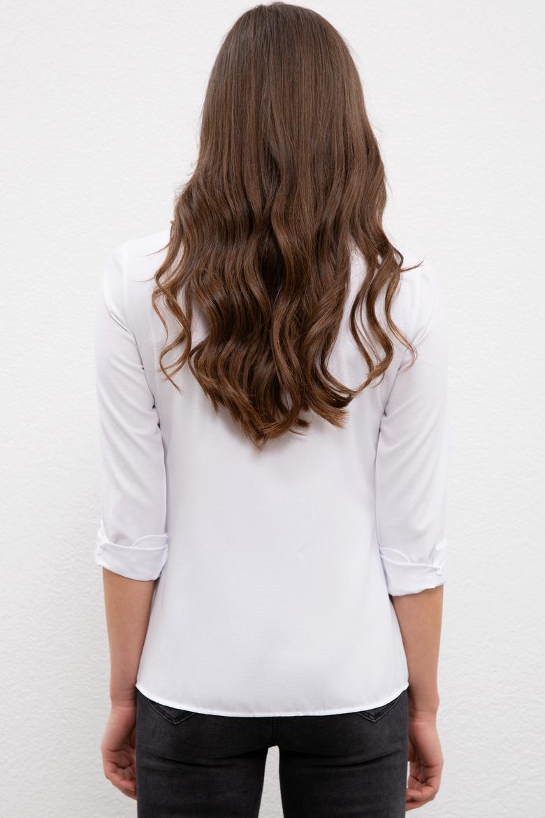 Kadın Beyaz Gömlek Uzunkol Basic - 50225881005