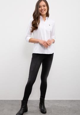 Kadın Beyaz Gömlek Uzunkol Basic - 50225881005