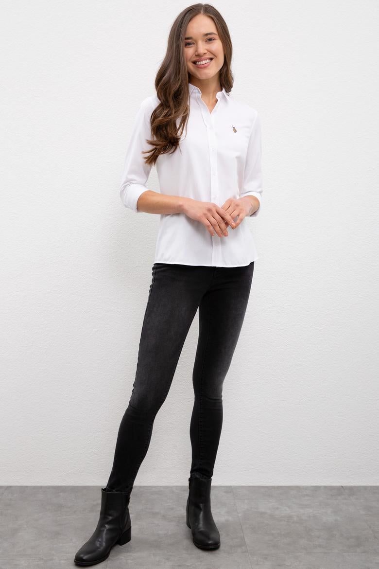 Kadın Beyaz Gömlek Uzunkol Basic - 50225881005