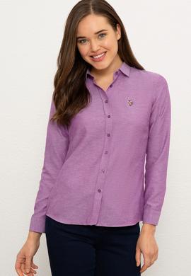Kadın Mor Gömlek Uzunkol Basic - 50225881063