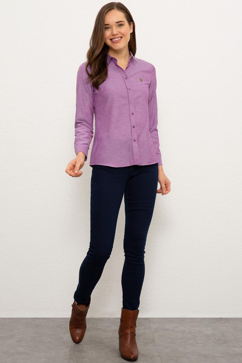 Kadın Mor Gömlek Uzunkol Basic - 50225881063