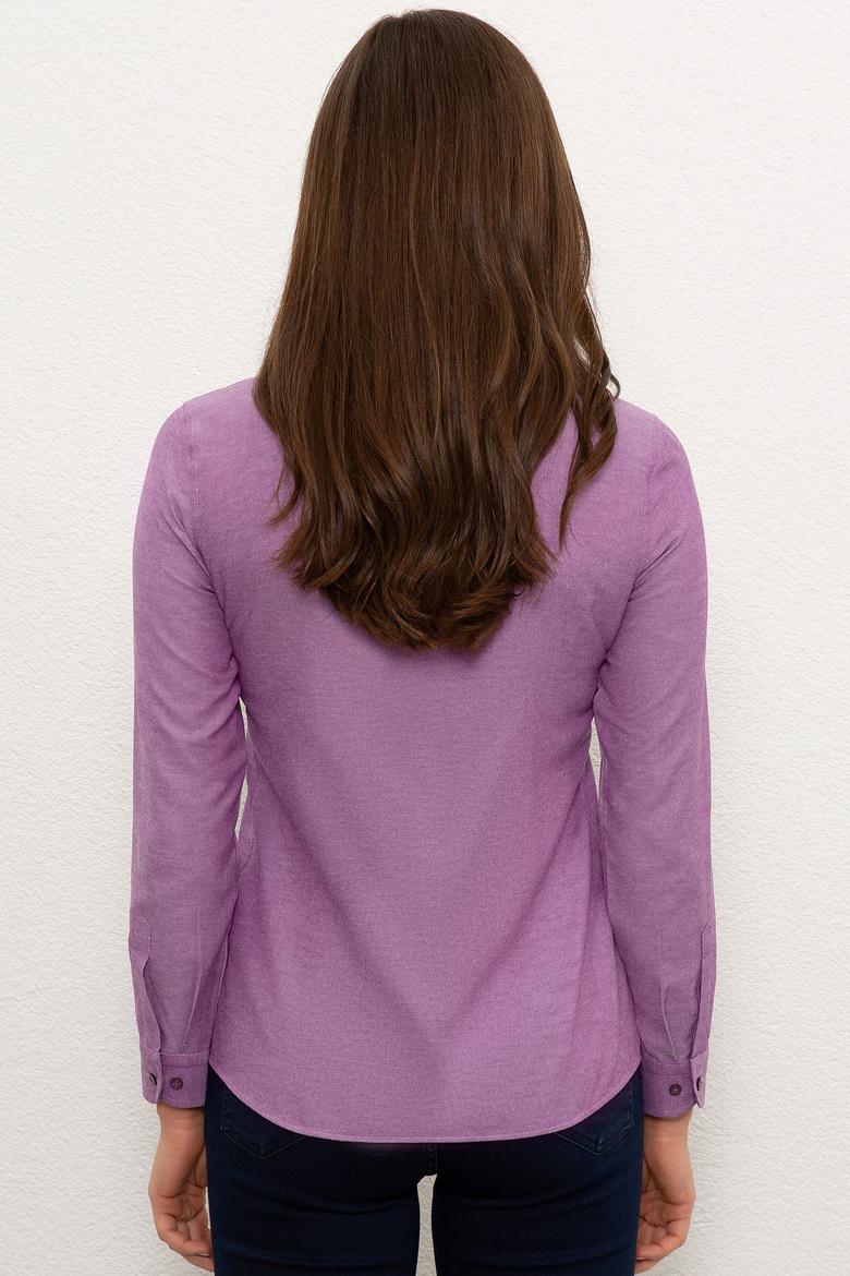 Kadın Mor Gömlek Uzunkol Basic - 50225881063