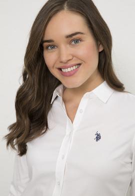 Kadın Beyaz Uzun Kollu Basic Gömlek - 50225953003