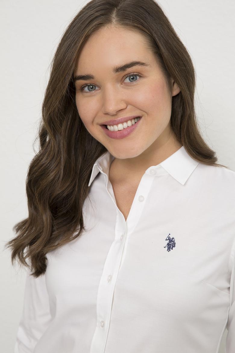 Kadın Beyaz Uzun Kollu Basic Gömlek - 50225953003