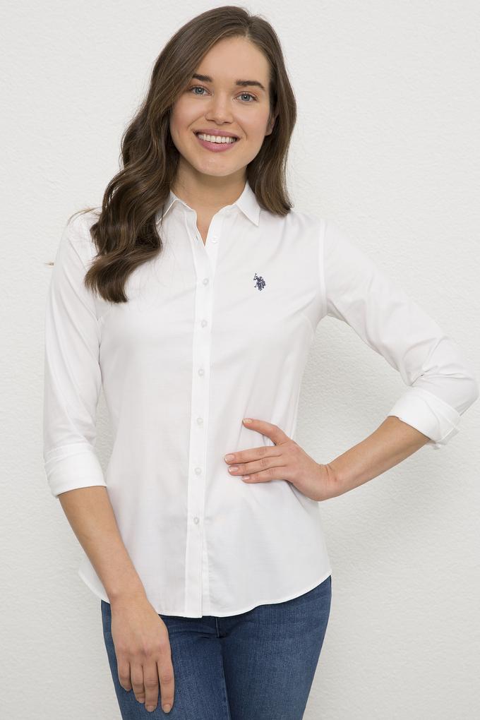 Kadın Beyaz Uzun Kollu Basic Gömlek