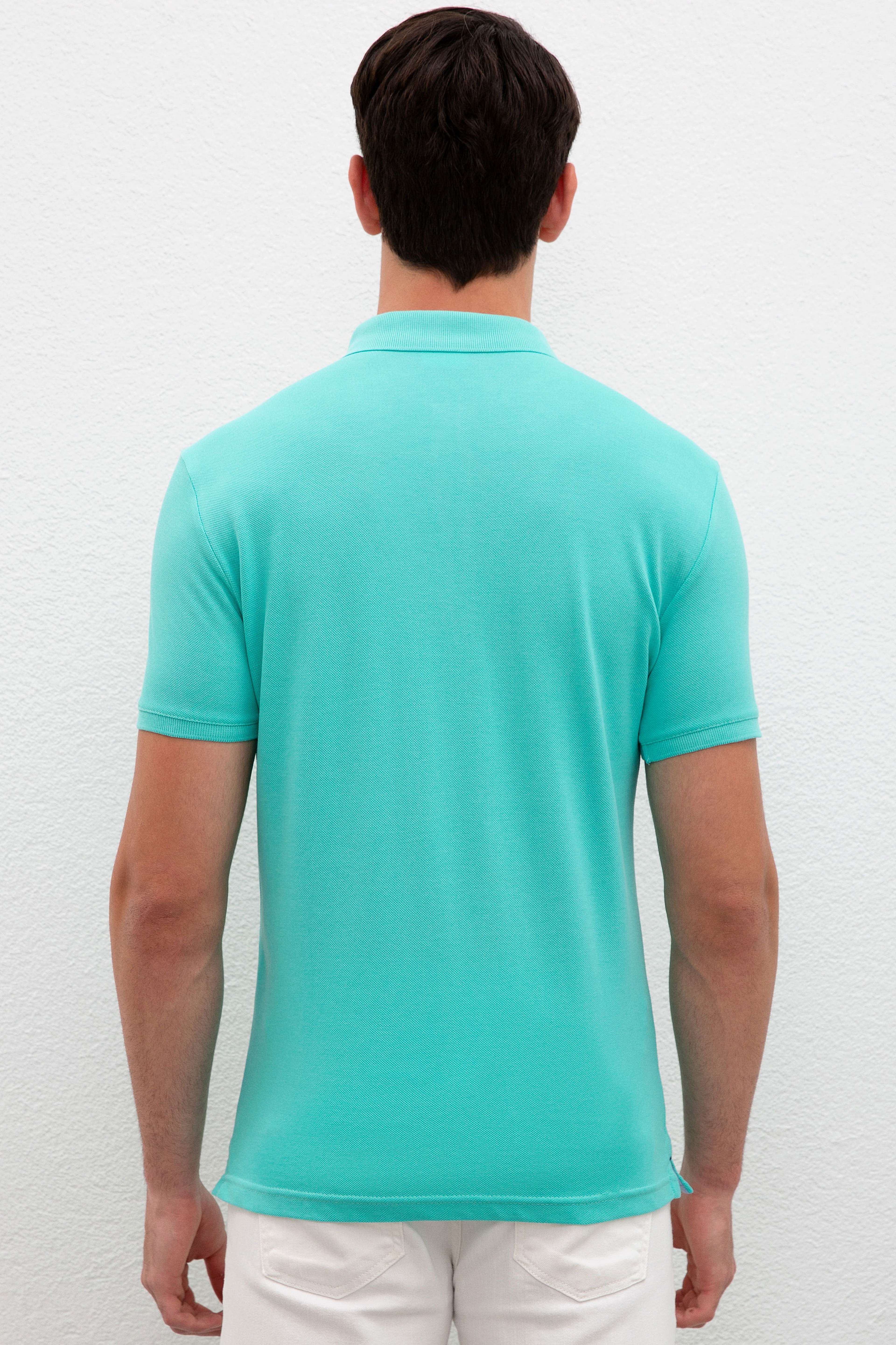 Erkek Mint Basic Polo Yaka Tişört