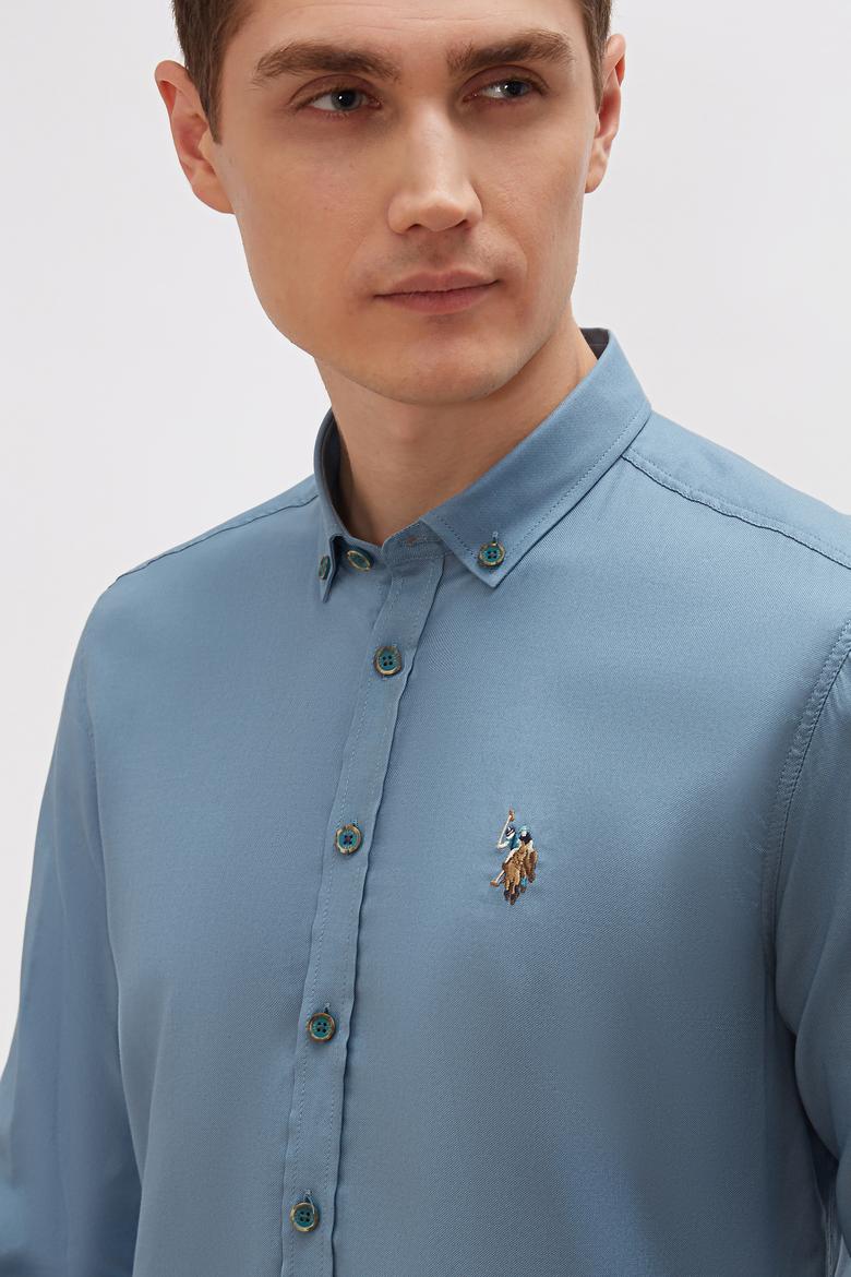 Erkek Yeşil Gömlek Uzunkol Basic - 50205811173