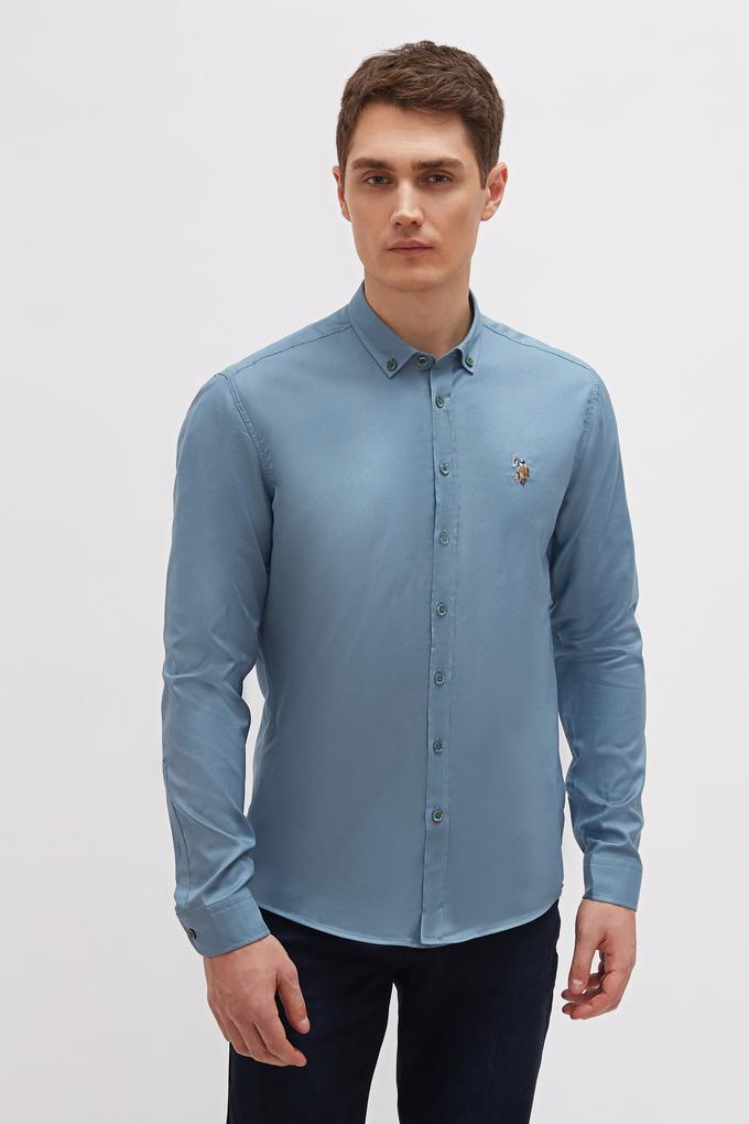 Erkek Yeşil Gömlek Uzunkol Basic