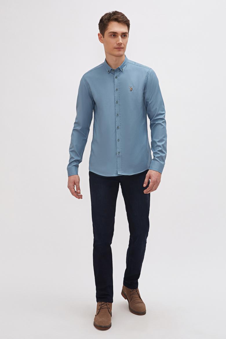 Erkek Yeşil Gömlek Uzunkol Basic - 50205811173