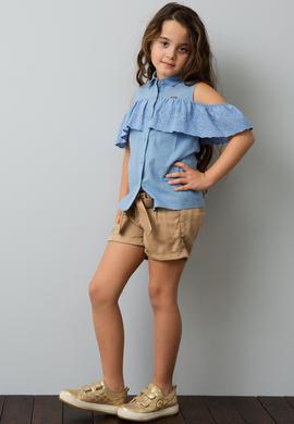 Beyaz Dokuma Bermuda Capri - 50187329004