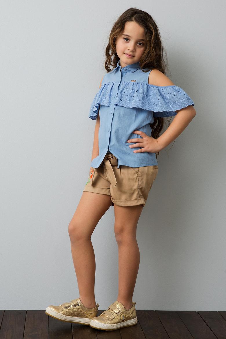 Beyaz Dokuma Bermuda Capri