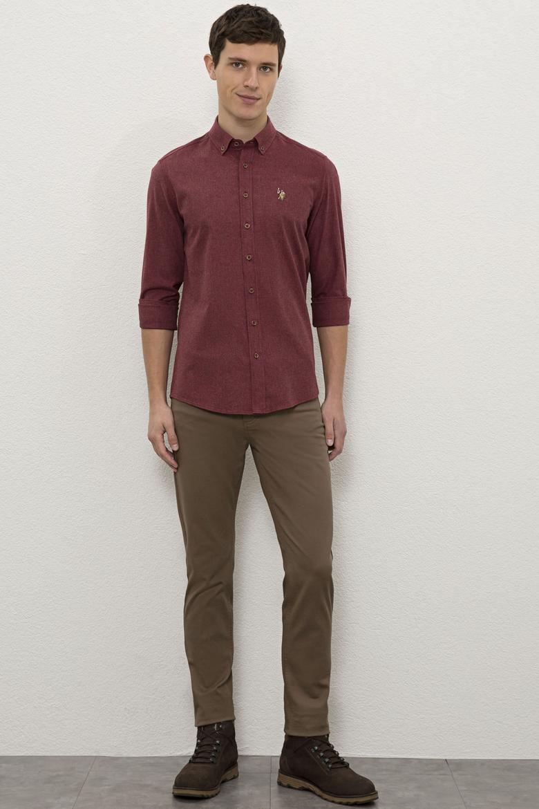 Erkek Kırmızı Gömlek Uzunkol Basic - 50225355008