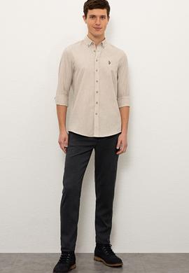 Erkek Bej Gömlek Uzunkol Basic - 50225355019
