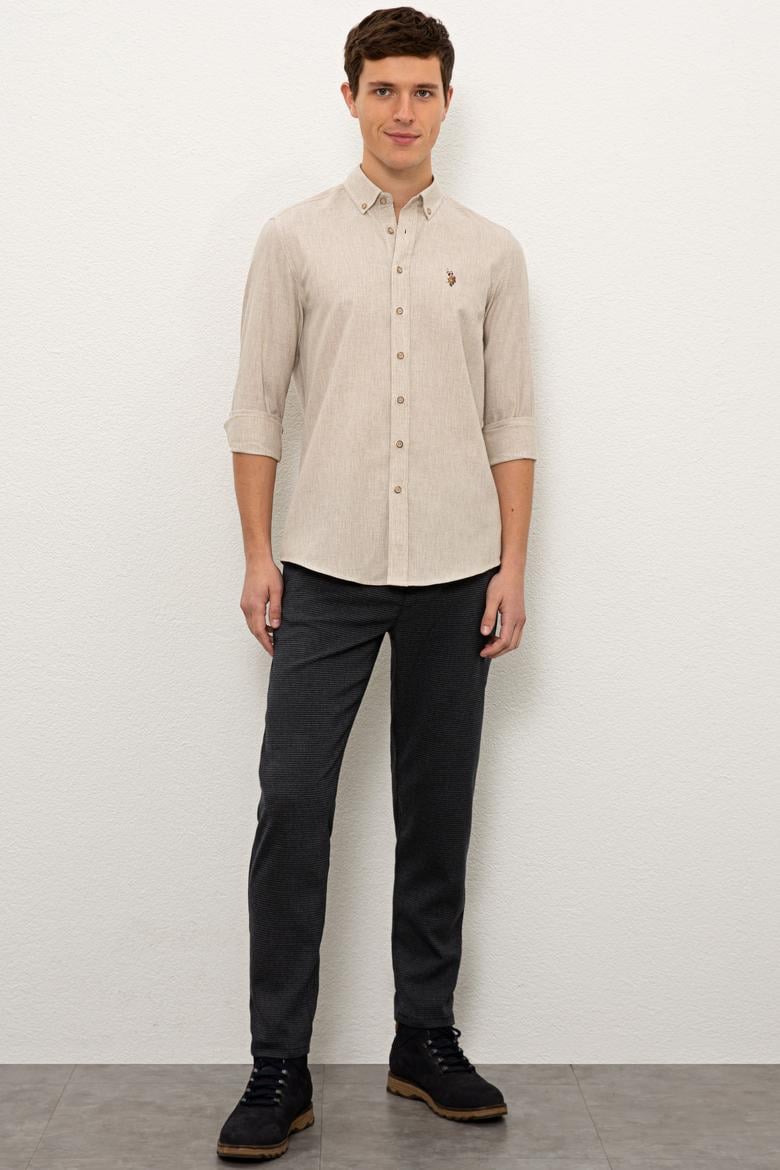 Erkek Bej Gömlek Uzunkol Basic - 50225355019