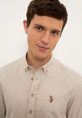 Erkek Bej Gömlek Uzunkol Basic - 50225355019