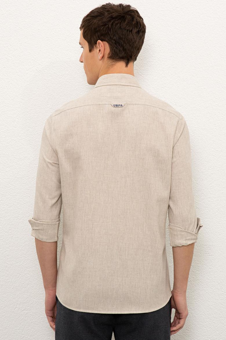 Erkek Bej Gömlek Uzunkol Basic - 50225355019