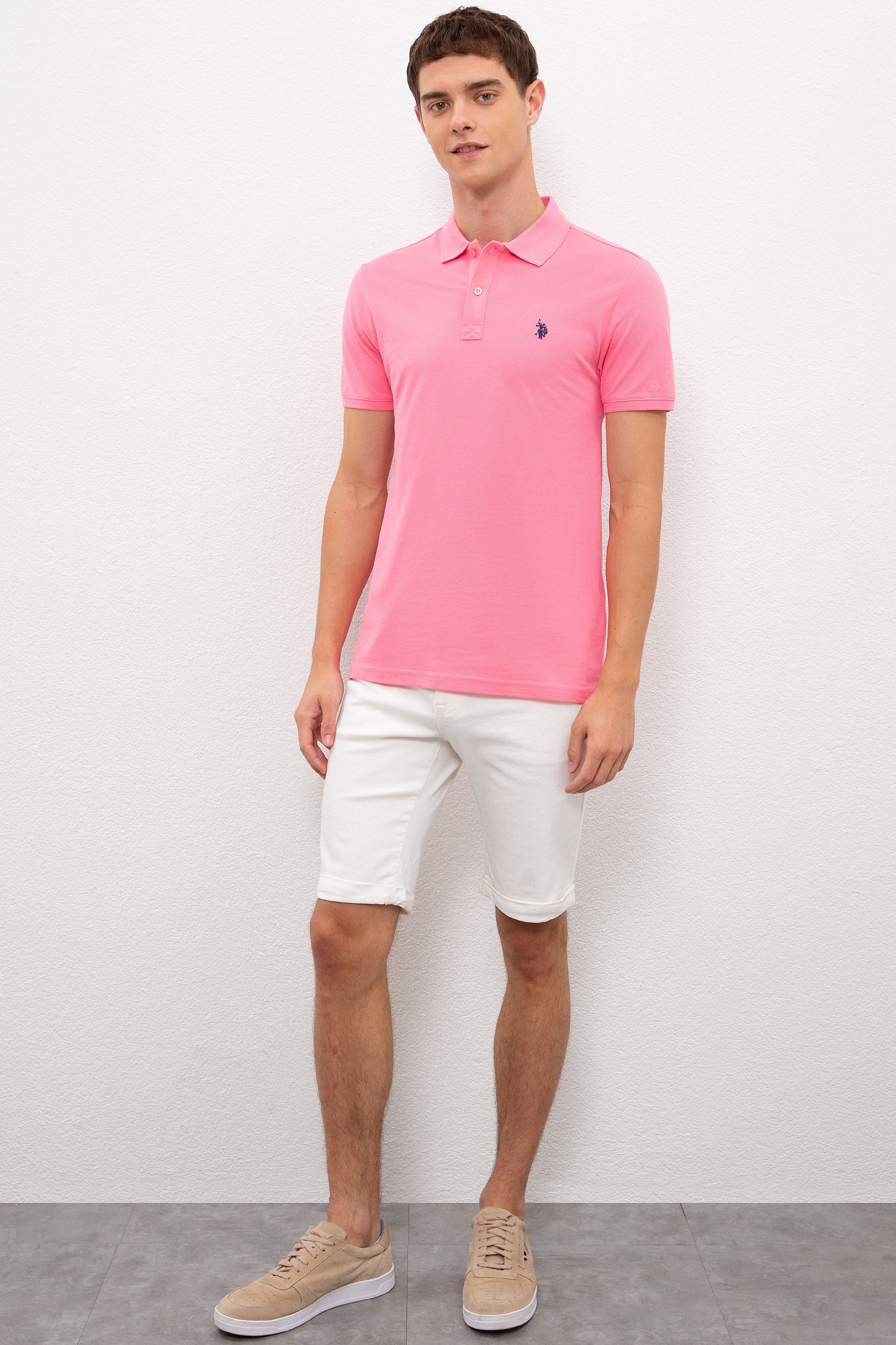 Erkek Pembe Basic Tişört
