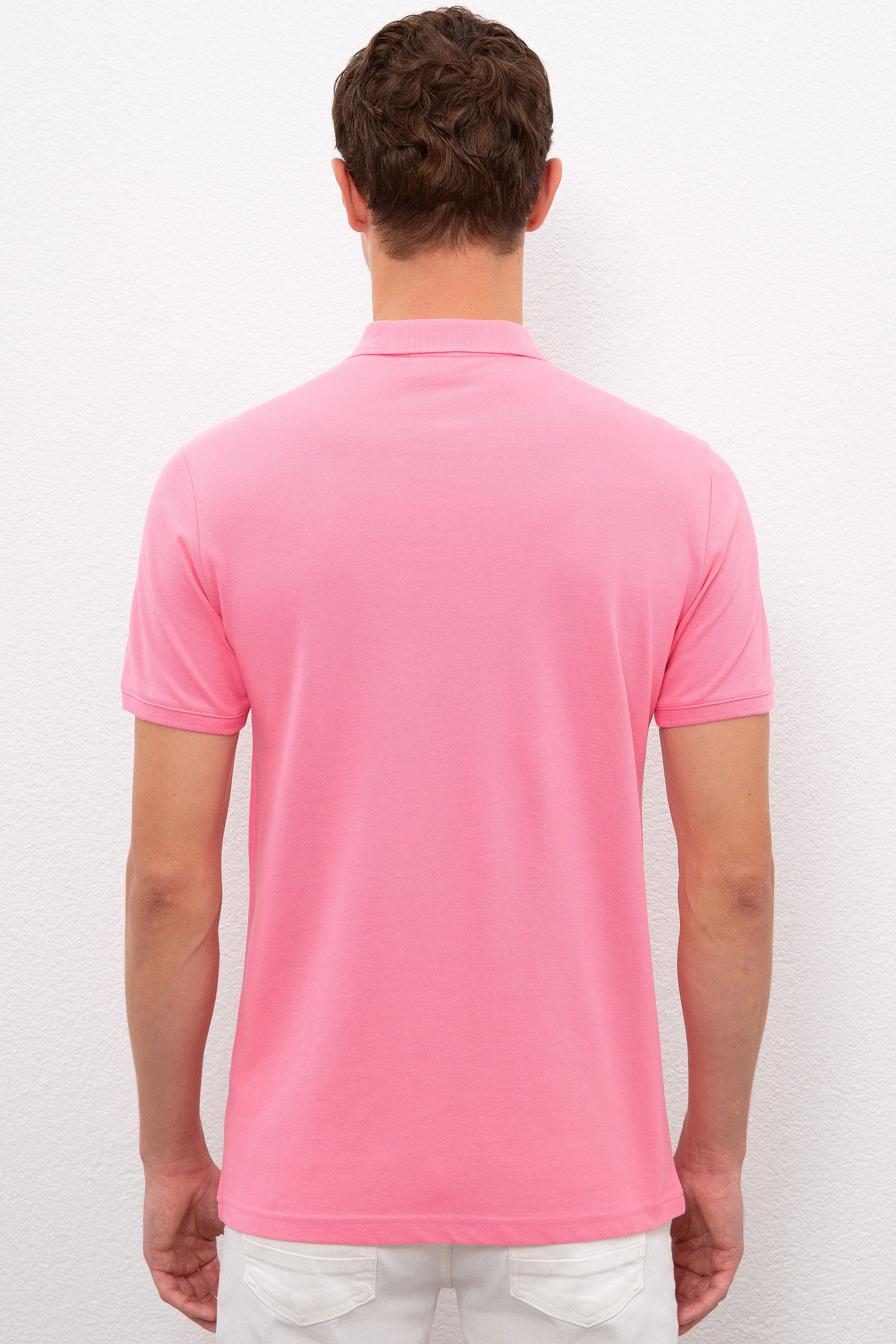 Erkek Pembe Basic Tişört - Image 3