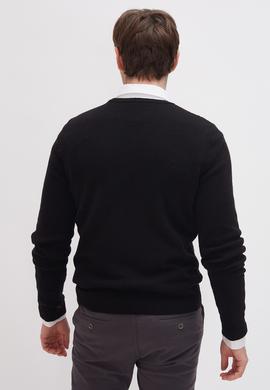 Erkek Siyah Bisiklet Yaka Triko Kazak - 50217664014