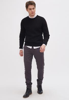 Erkek Siyah Bisiklet Yaka Triko Kazak - 50217664014