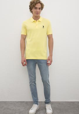 Erkek Sarı Basic Polo Yaka Tişört - 50222632139