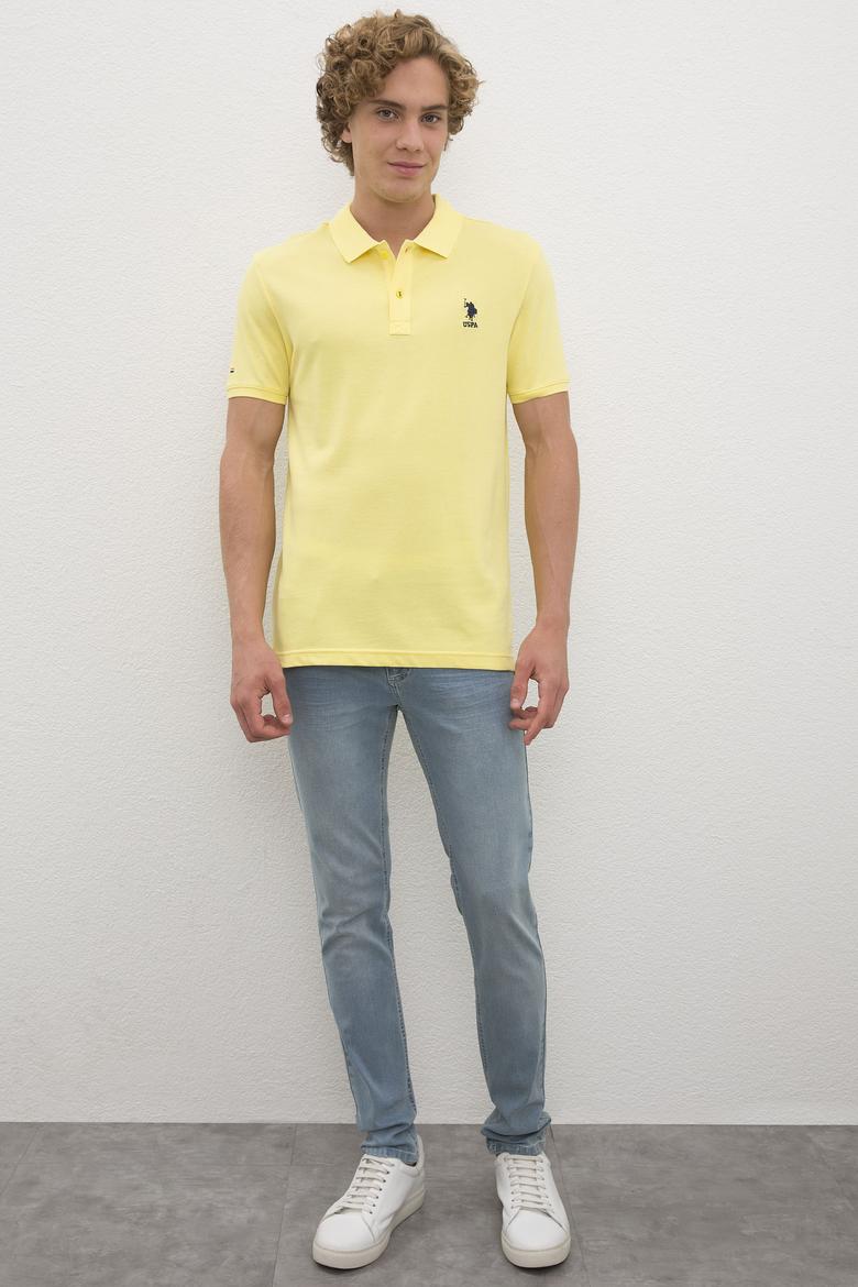 Erkek Sarı Basic Polo Yaka Tişört - 50222632139