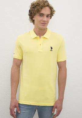 Erkek Sarı Basic Polo Yaka Tişört - 50222632139
