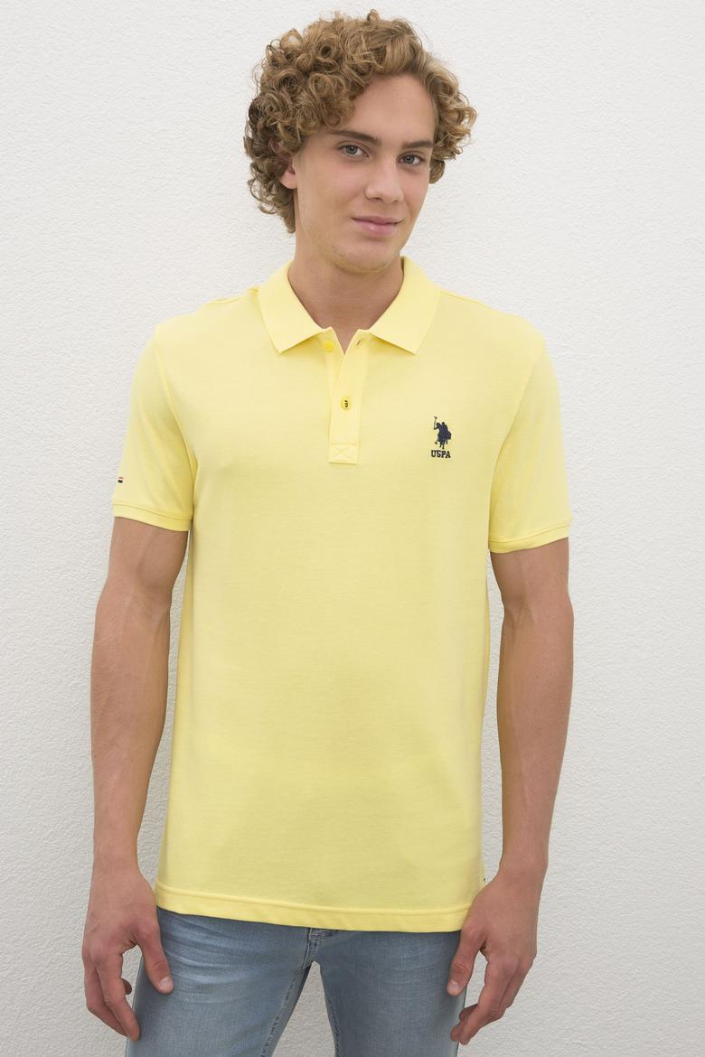 Erkek Sarı Basic Polo Yaka Tişört