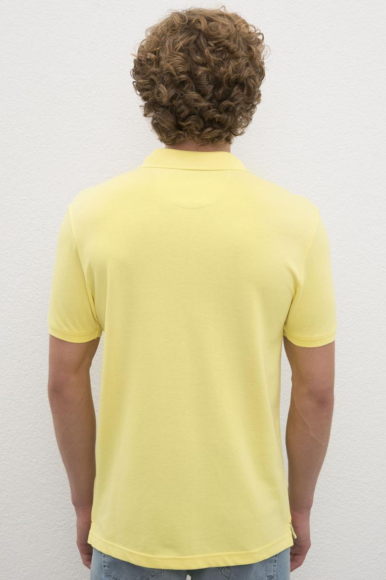 Erkek Sarı Basic Polo Yaka Tişört - 50222632139