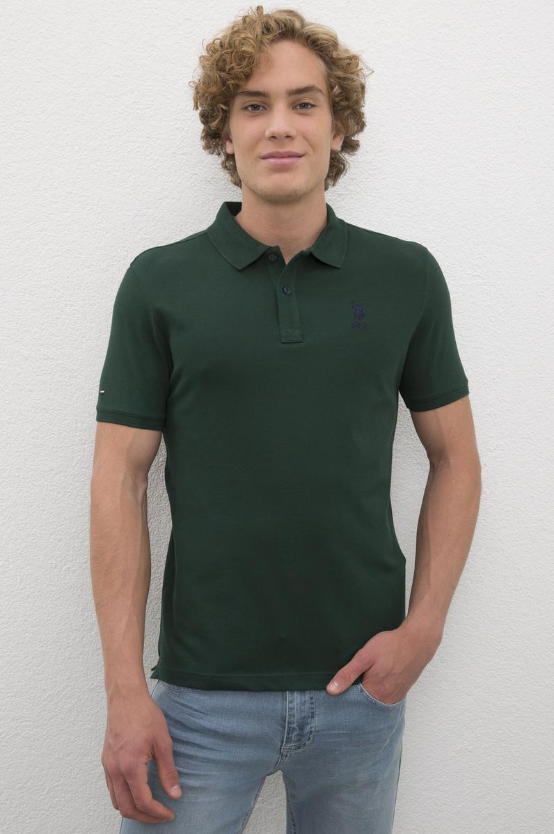 Erkek Koyu Yeşil Basic Tişört